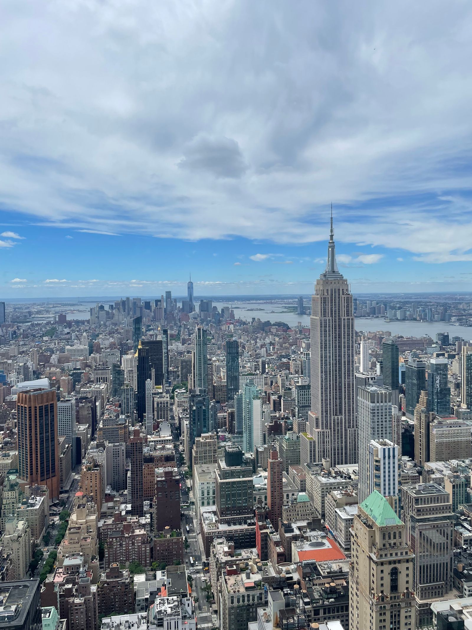 Manhattan skyline Empire State Building aerial