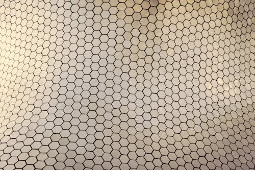 Close-up of a Hexagonal Tile Surface 