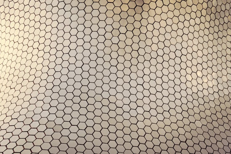 Close-up Of A Hexagonal Tile Surface 