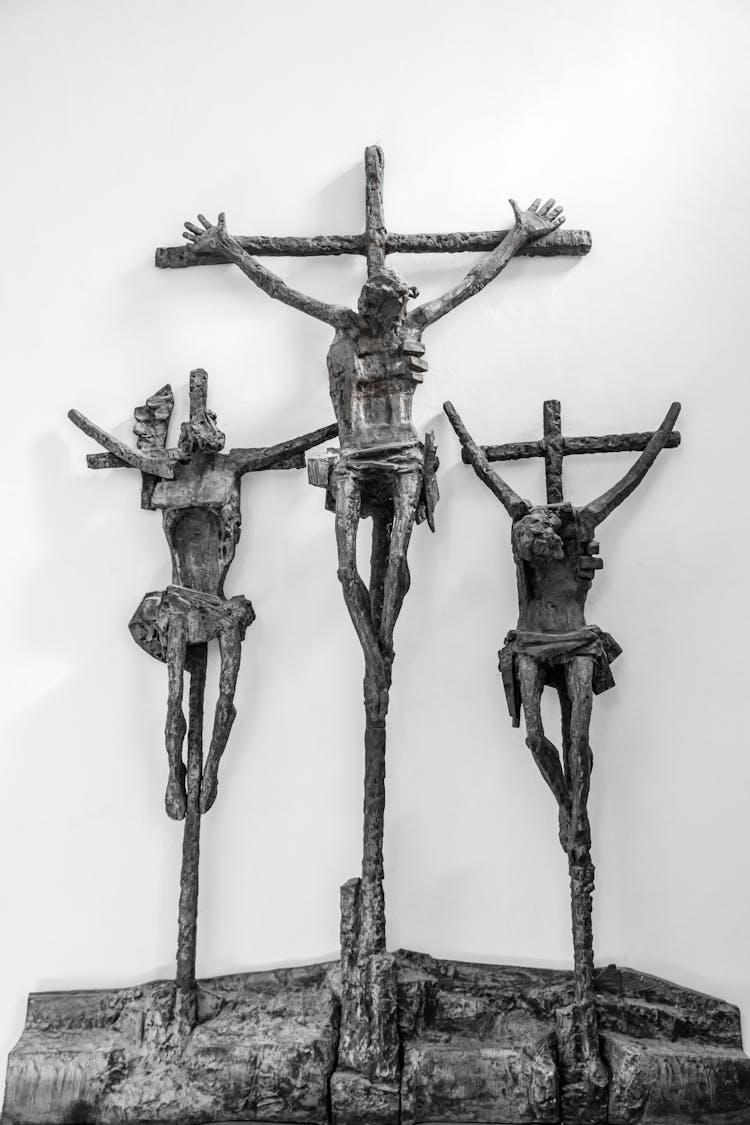 Minimalist Sculpture Of Crucifixion Of Jesus