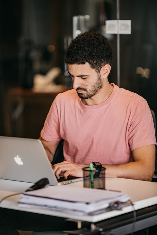 Man Working on Laptop