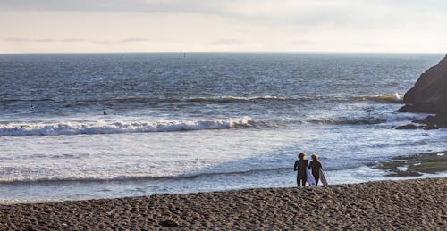 People Standing on Seashore
