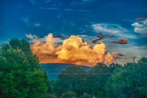日落, 藍山, 雲 的 免費圖庫相片