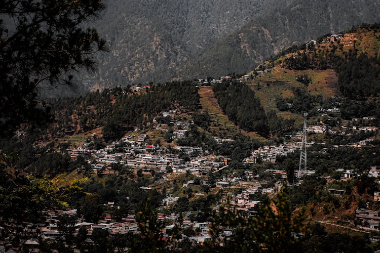 A View Of A Mountainside Neighborhood