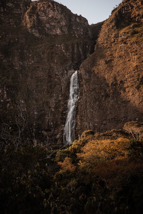 Waterfalls on Brown Rocky Mountain
