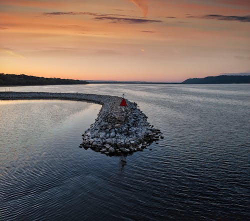 Rocky Shore During Sunset