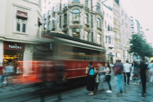 Blurred Photo of People on a City Street 