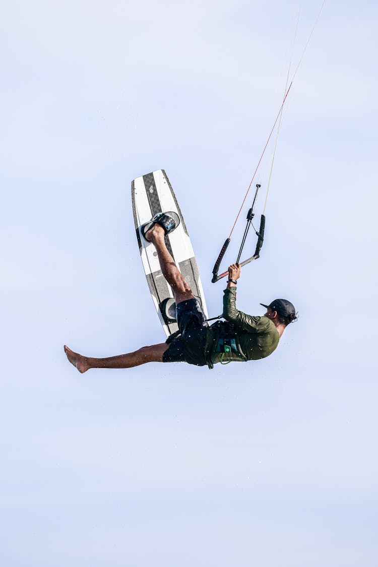 Kite Surfer In Mid-air