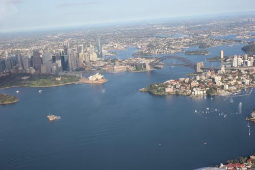 Gratis stockfoto met Australië, havenbrug van sydney, sydney harbour vanuit de lucht