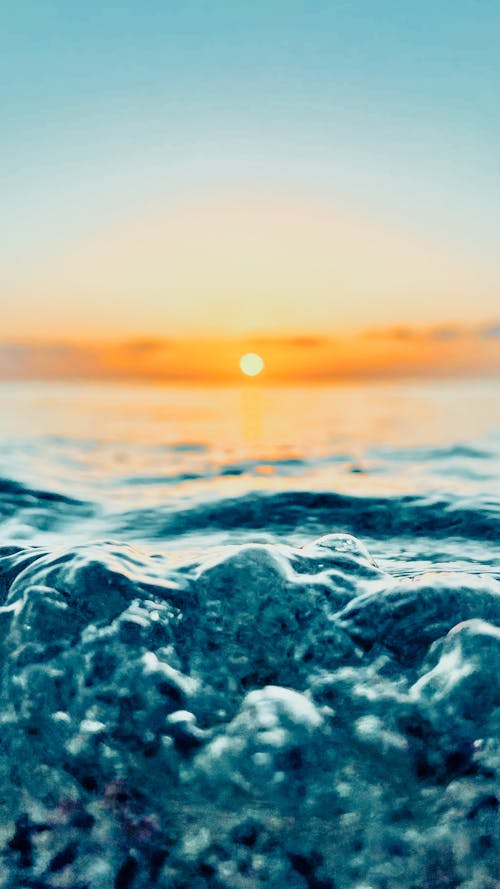 คลังภาพถ่ายฟรี ของ คลื่น, คลื่นทะเลพระอาทิตย์ขึ้น, ทะเลพระอาทิตย์ขึ้น