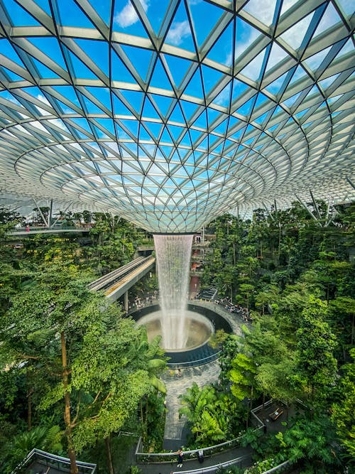 Free A Indoor Waterfall in Jewel Changi Airport Stock Photo