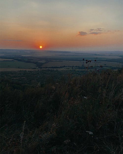 Sunset Photographed from a Hill 