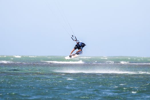 A Person Para Surfing on the Sea