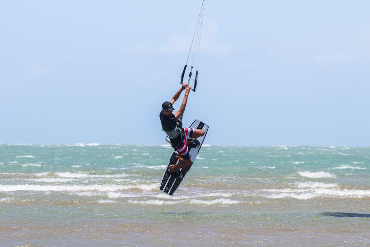 A Man Kiteboarding