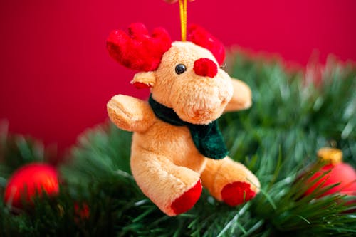 Close-up Photo of a Reindeer Stuffed Toy