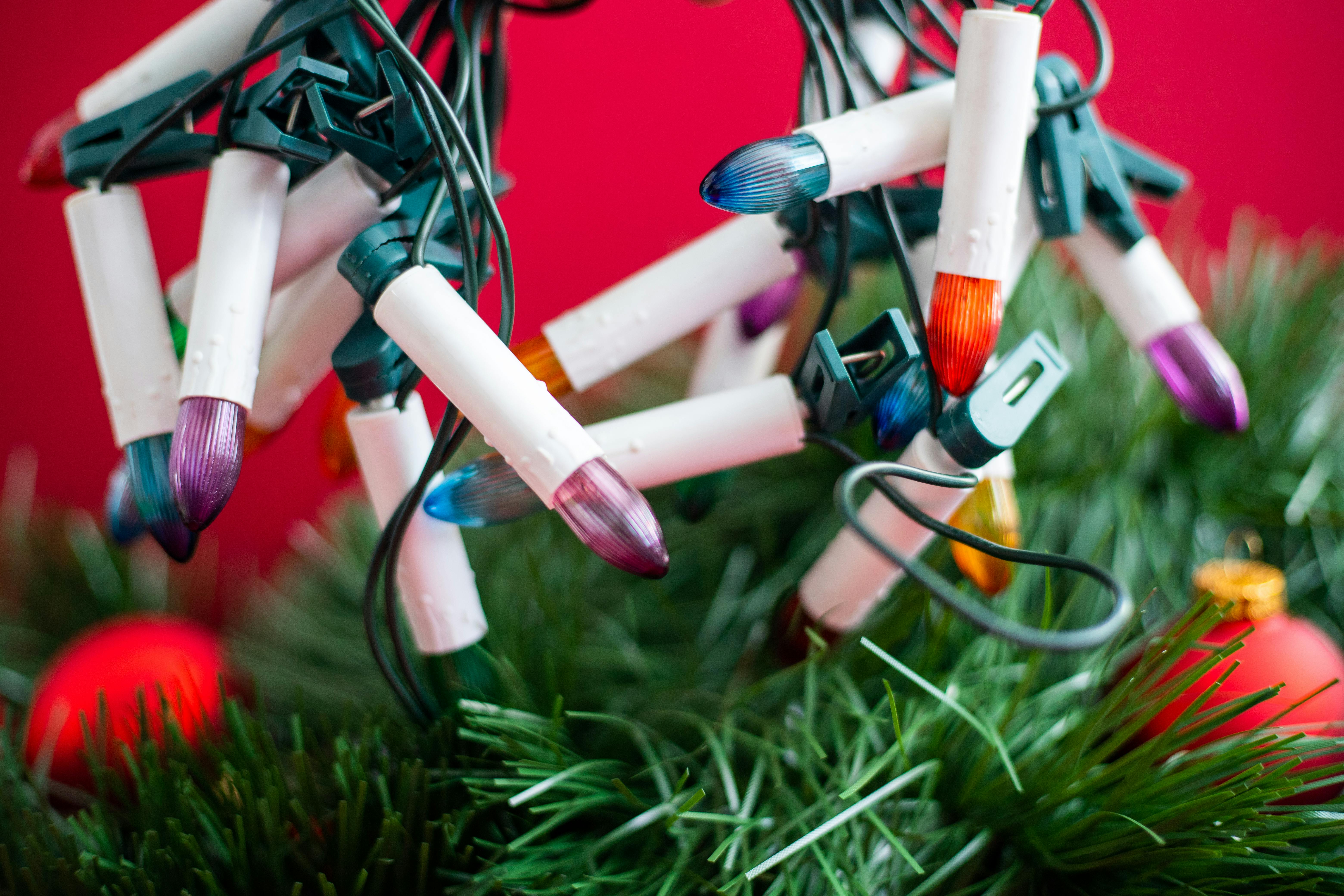 Christmas Lights in CloseUp Photography · Free Stock Photo