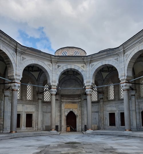 Mosque Courtyard with Arches and Columns
