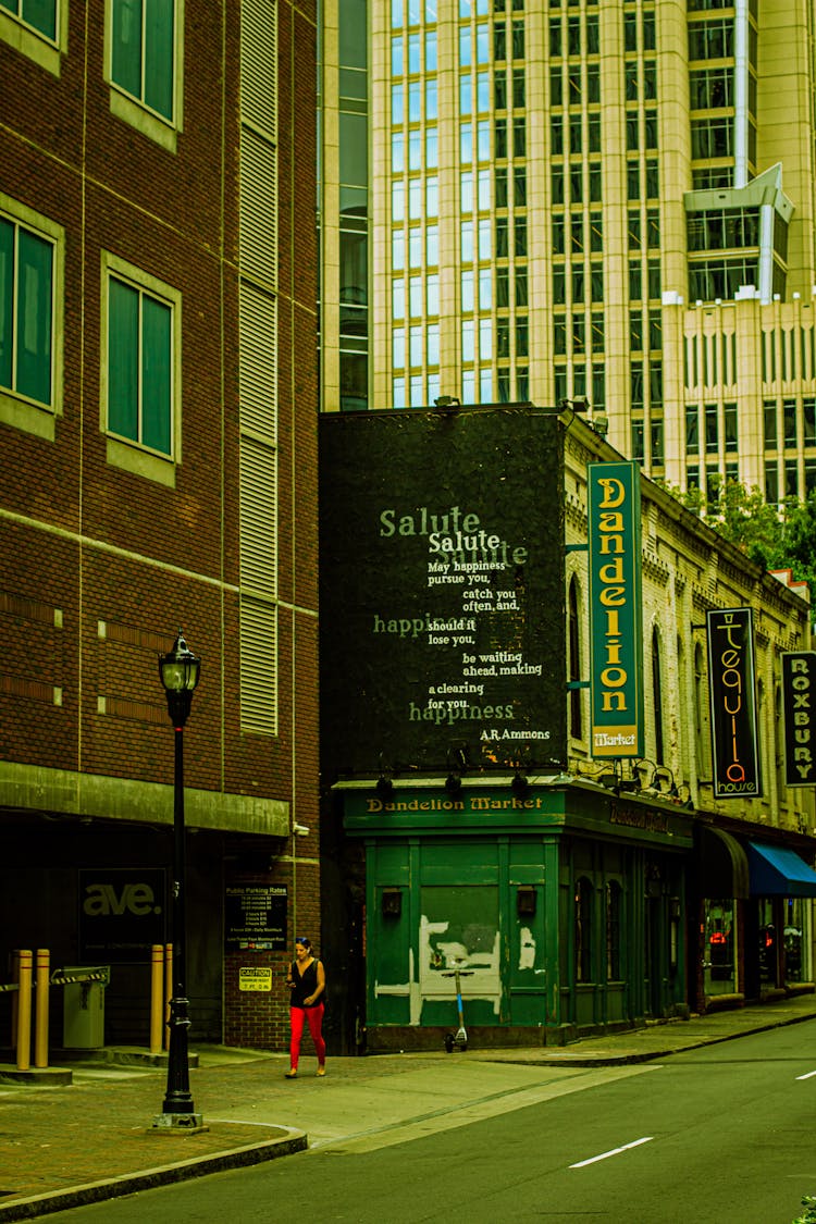 City Street In Downtown Charlotte, North Carolina, USA