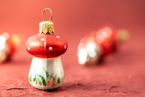Christmas Ornament in a Shape of a Mushroom 