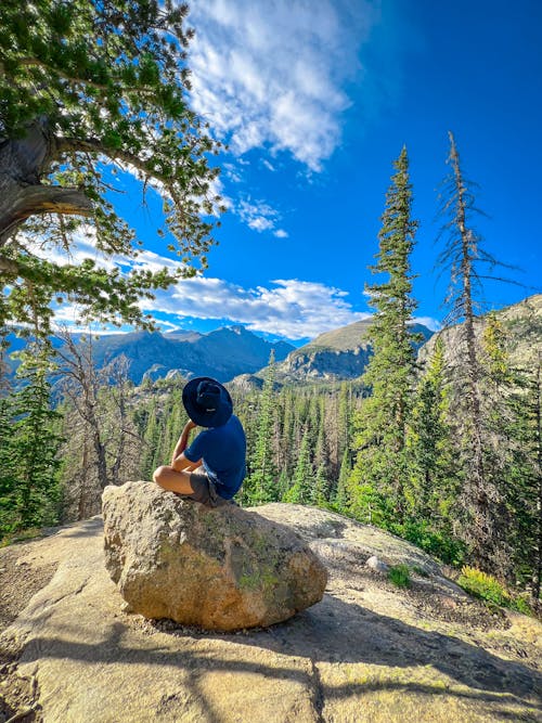 Man Sitting on a Rock 