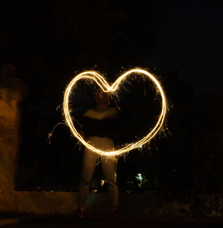 Sparks In A Shape Of A Heart 