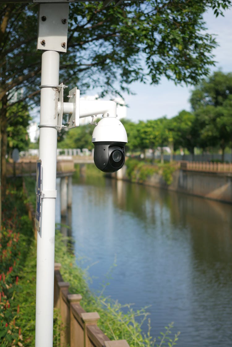 A Surveillance Camera In A Park