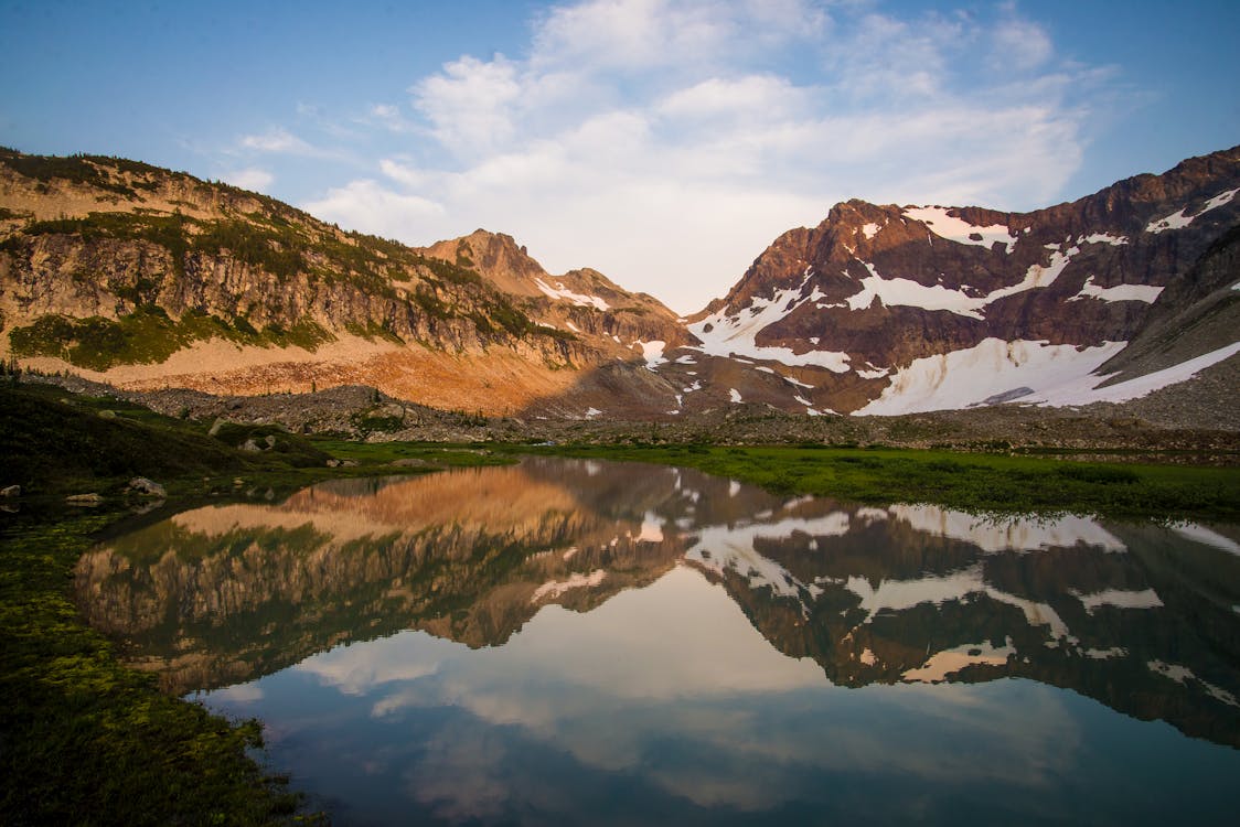 Free stock photo of mountains, reflection