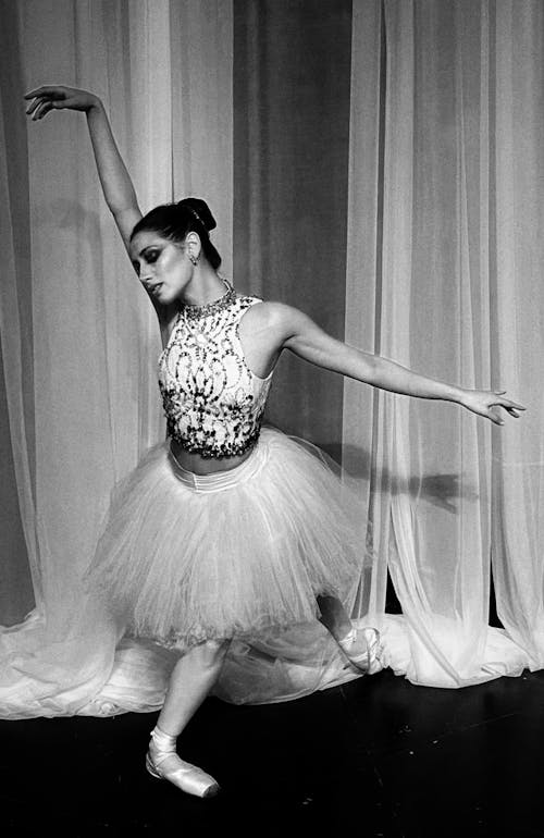 Free Monochrome Photo of a Ballerina  Stock Photo