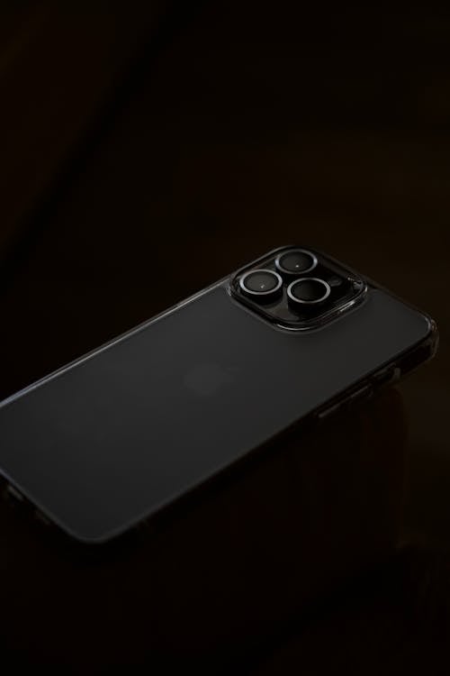 Close Up Photo of Black Iphone on Black Background