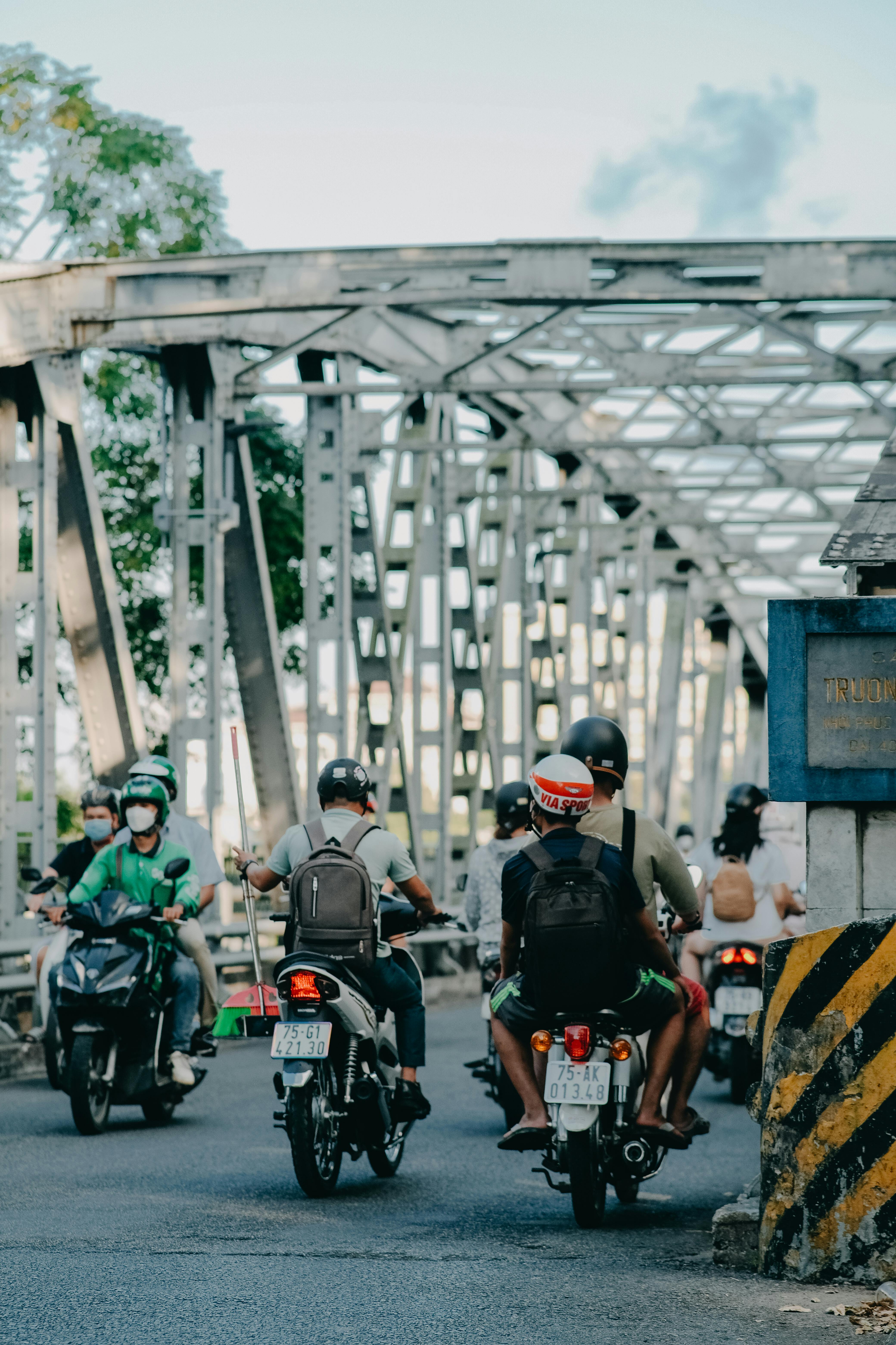 Crossing The Road In Vietnam Stock Photo - Download Image Now