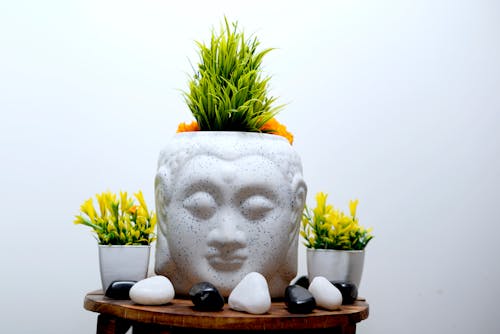 Flower Pot in form of the Buddha Head