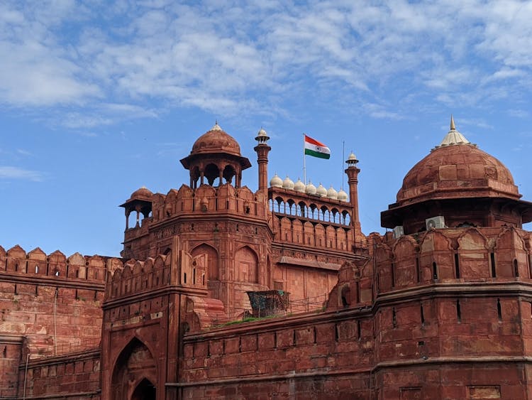 Facade Of Agra Fort In India