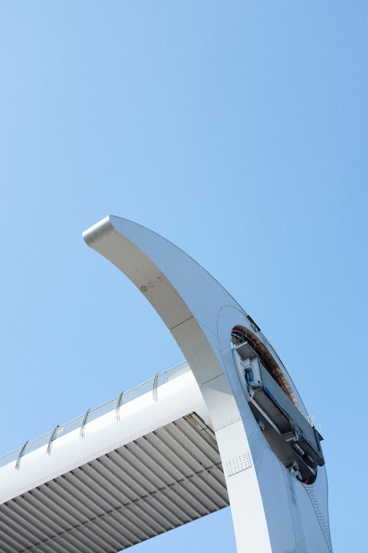 Tall Modern Tower Against Blue Sky