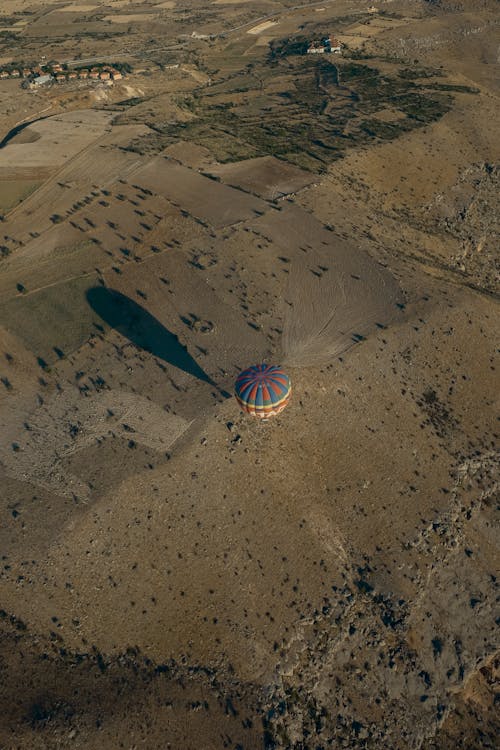 Aerial View of a Hot Air Balloon