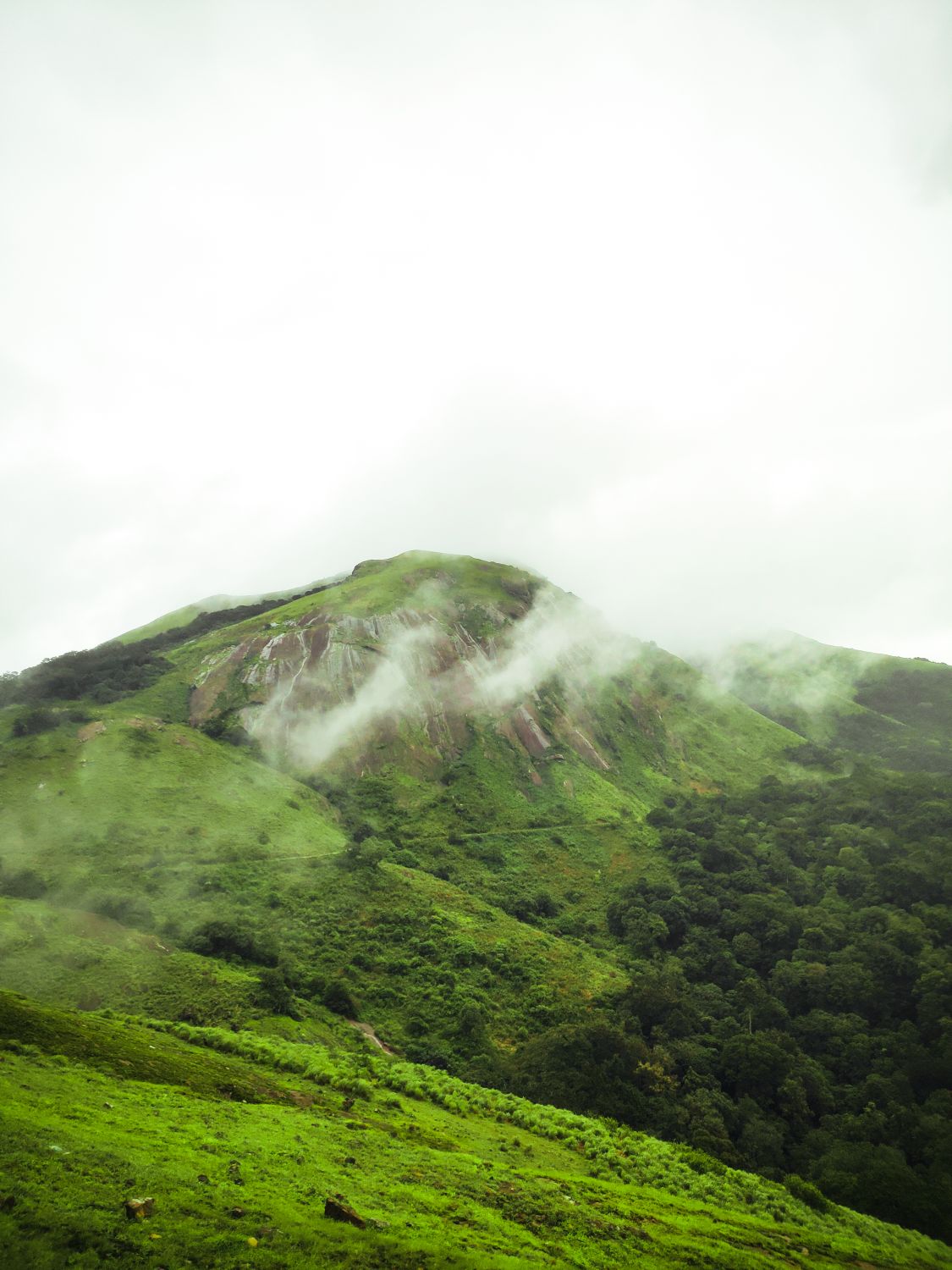 Green Mountain Under White Clouds · Free Stock Photo