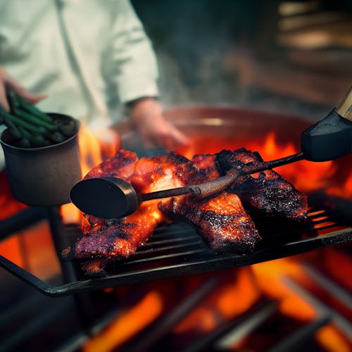 Close-up Photo of Grilling of Meat 