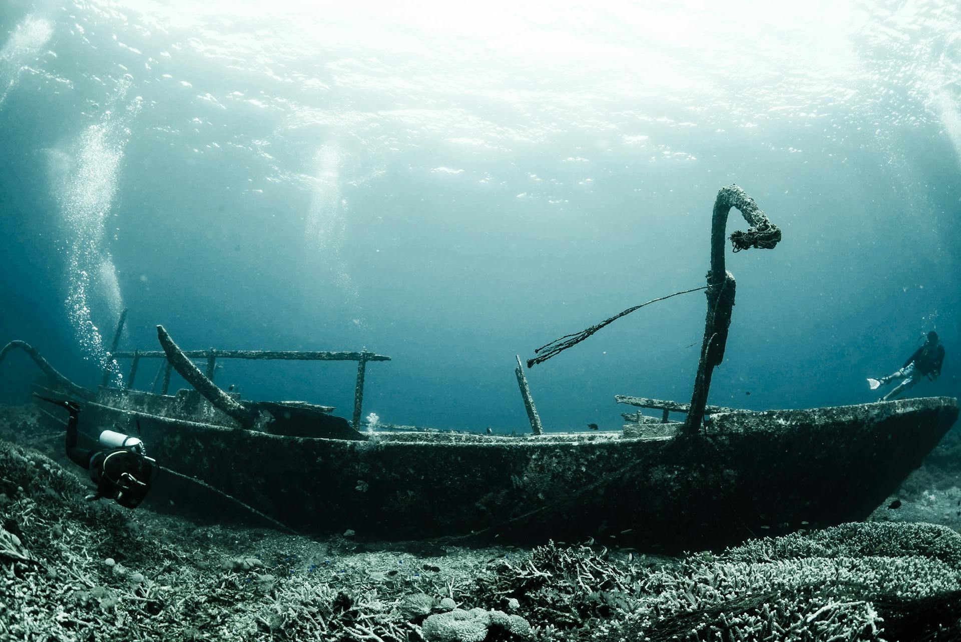 Underwater Photo of Ship Wreck