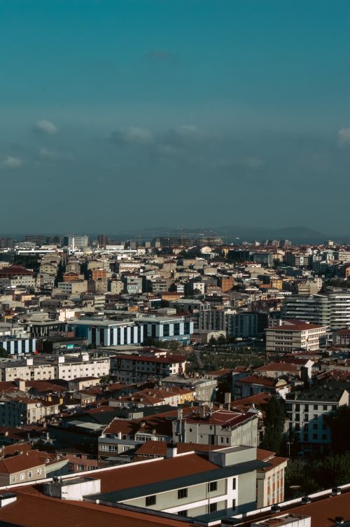 Free Captivating aerial view of Istanbul, showcasing dense urban architecture and horizon. Stock Photo