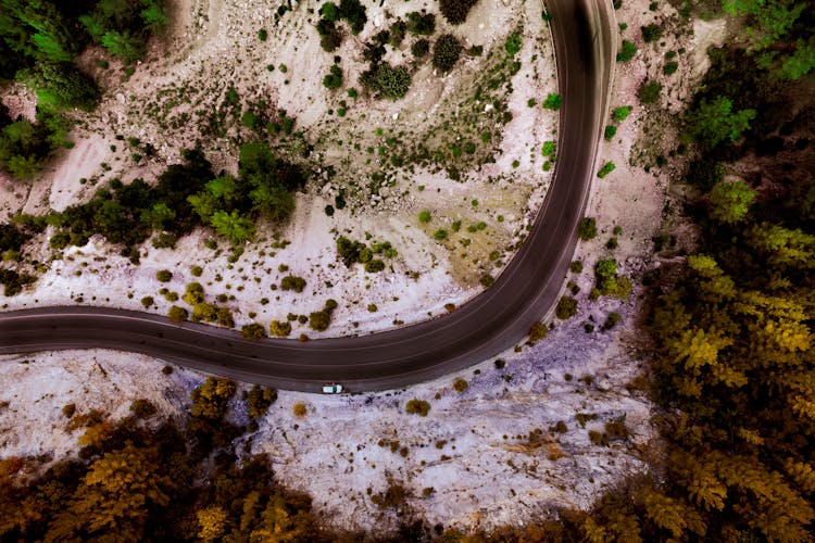 Drone Photography Of Roadway