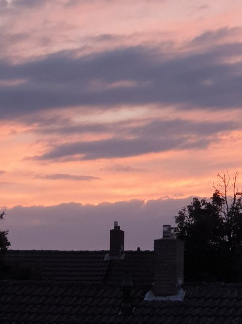 Free stock photo of clouds, evening, houses Stock Photo