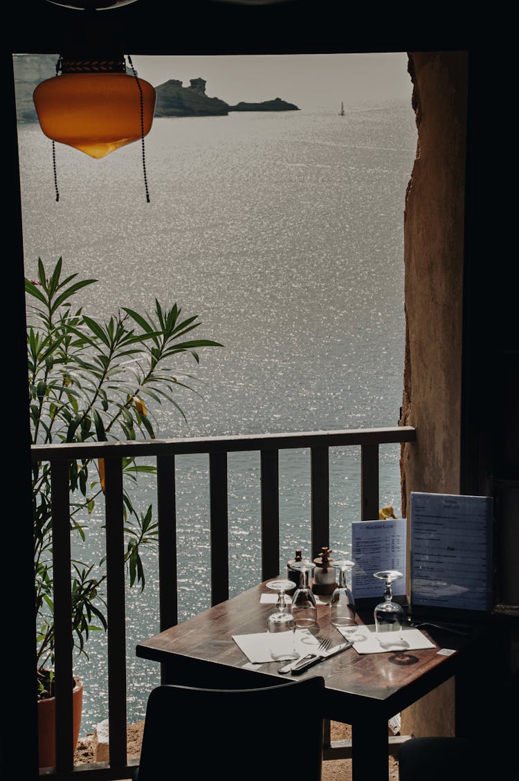 Table In A Restaurant With A Sea View 