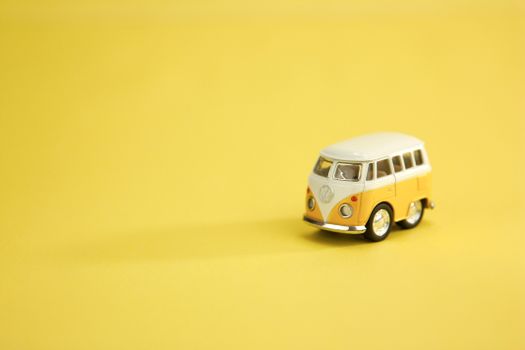 White and Blue Volkswagen T-2 Scale Model
