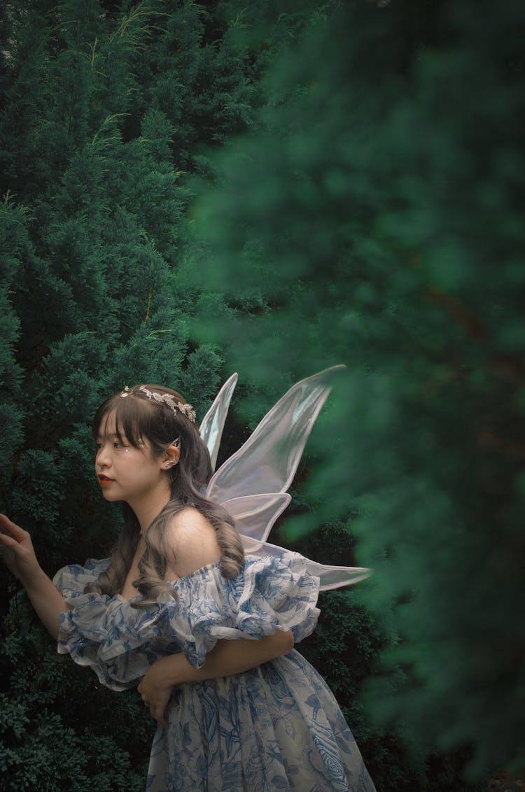 A Girl Wearing A Fairy Costume