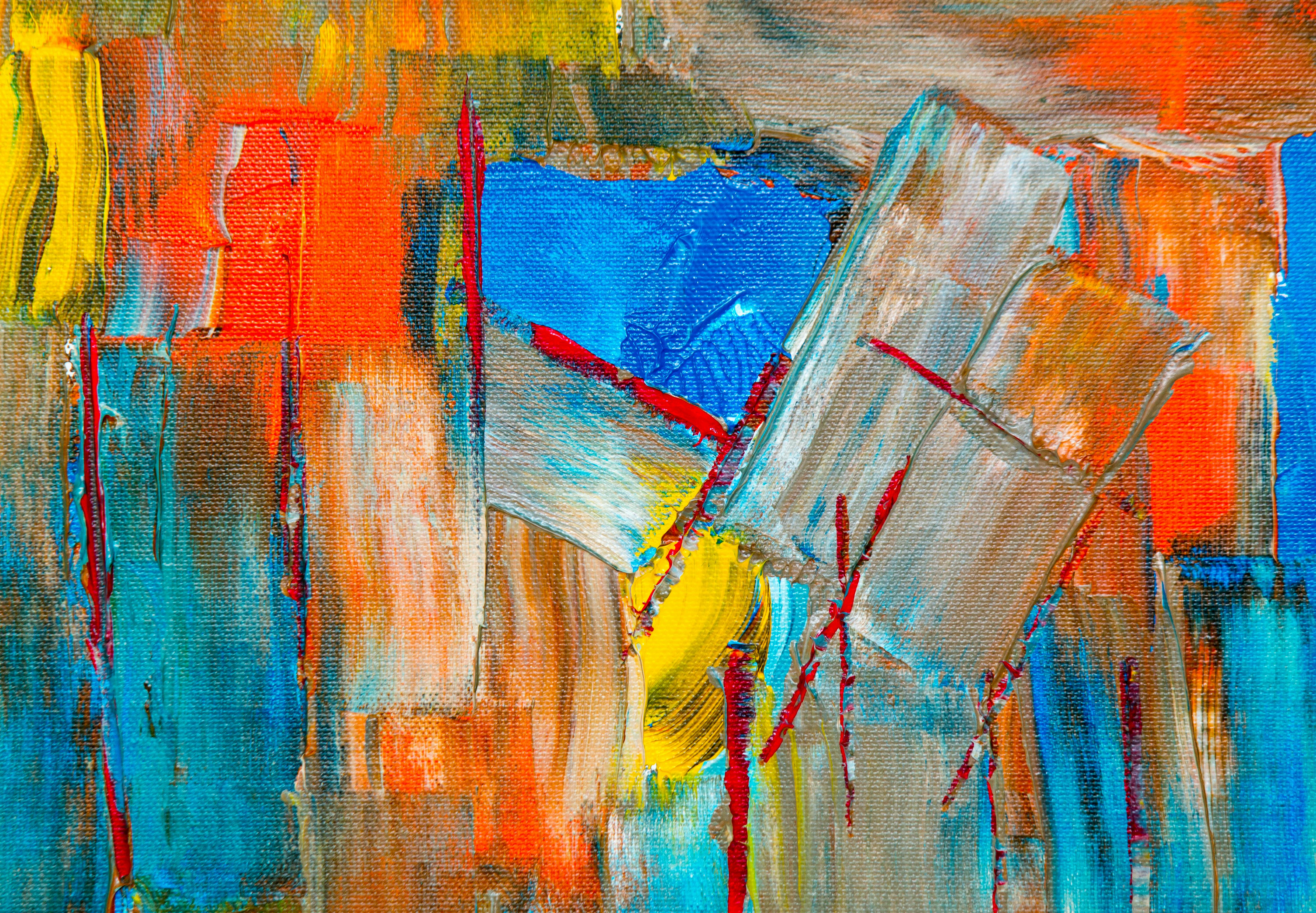Red Orange And Yellow Abstract Painting Free Stock Photo