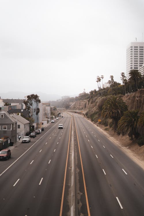 High Angle Shot of Roadway during Daytime