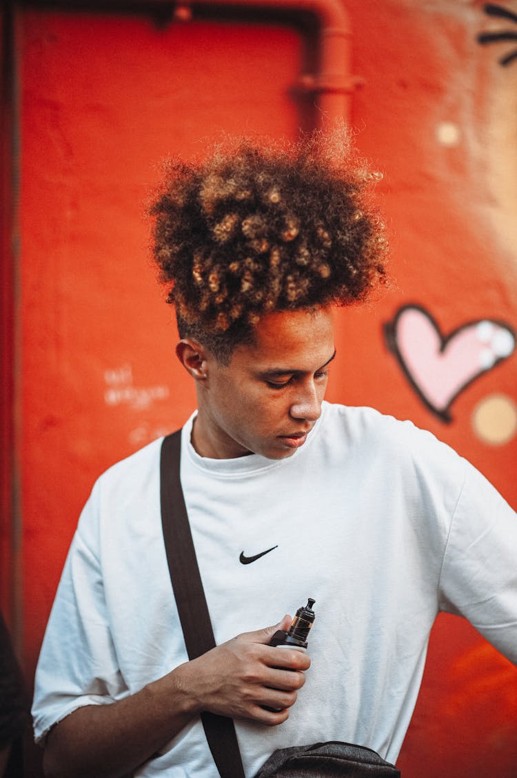 Portrait Of Man With Curly Hair