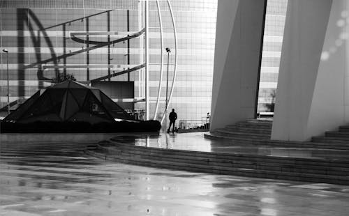 Modern Geometric Buildings on City Square