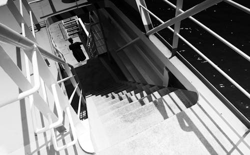 강철, 계단, 그레이스케일의 무료 스톡 사진