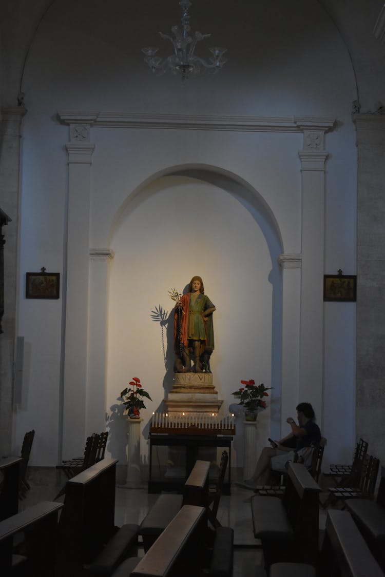 Sculpture Of San Vito In The Church Of Santa Maria Assunta In Polignanon A Mare, Italy