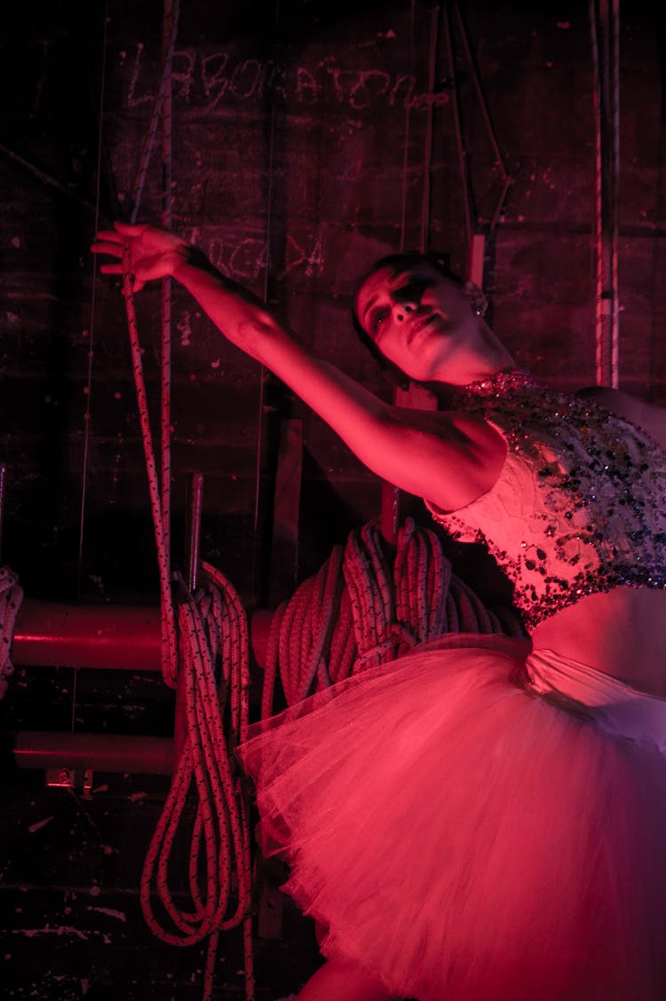 Ballet Dancer Holding A Rope